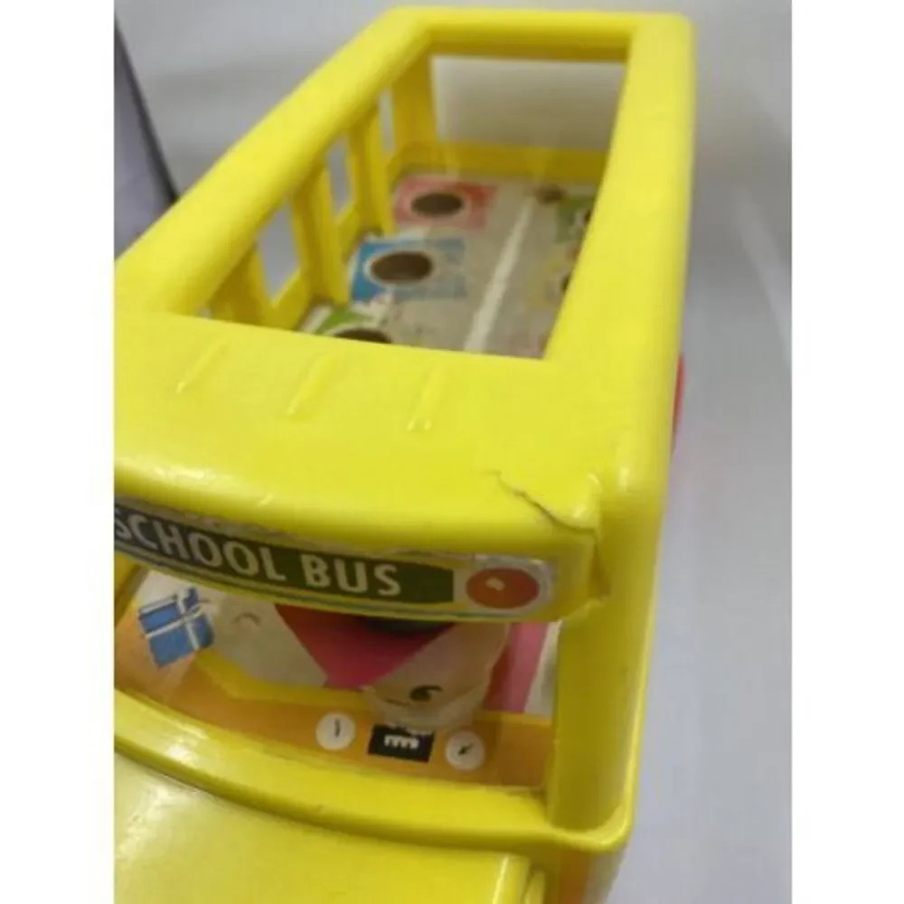 Vintage 1965 Fisher Price School Bus #192 Little People Pull Toy No People